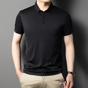 2023新款T恤夏季polo衫短袖中年男士潮流百搭休闲上衣男装打底衫图片