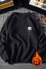 M19059-P45加绒款-P65加厚加绒毛衣男大码毛线衣男针织衫男线衫，男装针织衫/毛衣，电商A040A