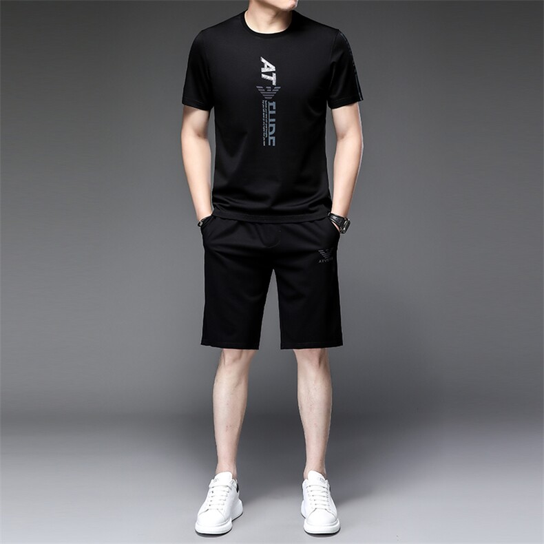 短袖t恤男士休闲男装套装夏季韩版潮流宽松运动衣服一套春秋,男装休闲套装,电商B212（原钱塘6029）