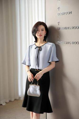 现货夏季新款木耳边撞色上衣，其它，秋子丰色(3F)