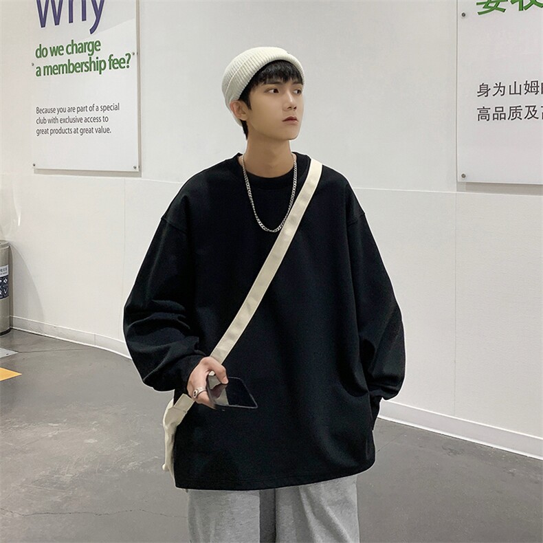 WASSUPHAPPY圆领卫衣男款春秋季潮牌青少年重磅慵懒宽松休闲外套,男装卫衣,星座109