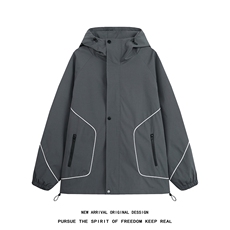 JK103/P65春装新款现货冲锋衣防水夹克男款潮宽松大码连帽外套，男装夹克，电商基地A050