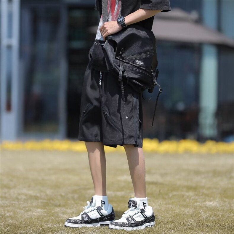 潮休闲裤夏季五分裤宽松型直筒时尚潮牌青春流行运动裤抗皱纯色男,男装休闲裤,星座601-2