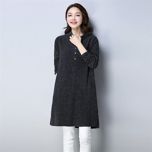 潮流拼接时尚气质休闲中长款连帽连衣裙1212023年春季,女装连衣裙,秋牧寒烟