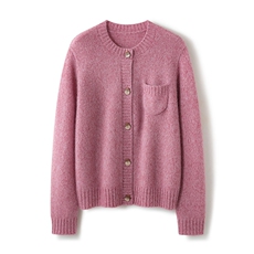 2026年秋季时尚百搭通勤简约休闲口袋开衫，女装羊绒衫，致织羊绒