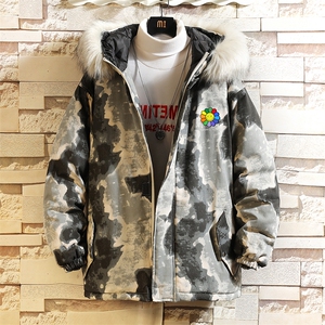 MC49101-P135 日系潮棉衣男大码派克服男工装棉服外套棉袄 砖墙图片