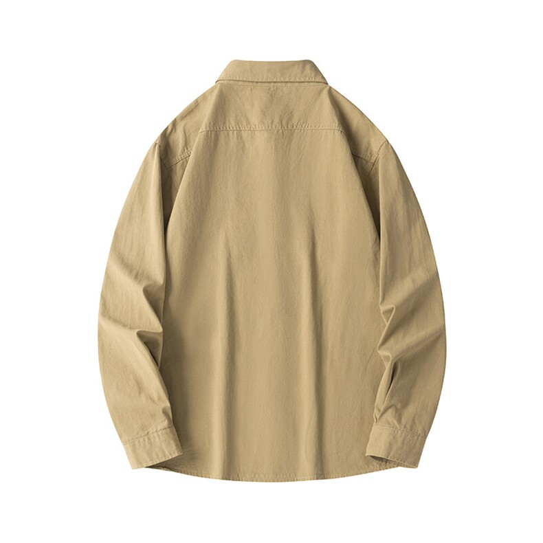 25年春季全棉纯色衬衫长袖大码宽松落肩现货DS-C323-1-8118-P45,男装衬衫,电商C323-1