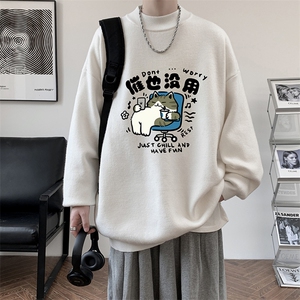 半高领毛衣男大码胖子针织衫毛线衣 M18403-P45 加绒款-P65图片