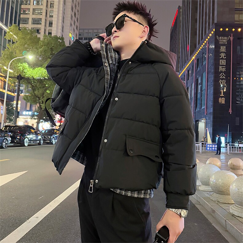 AY109/P128控168秋冬季社会小伙连帽假两件百搭保暖棉衣男图首2,男装棉衣,星座305B-1