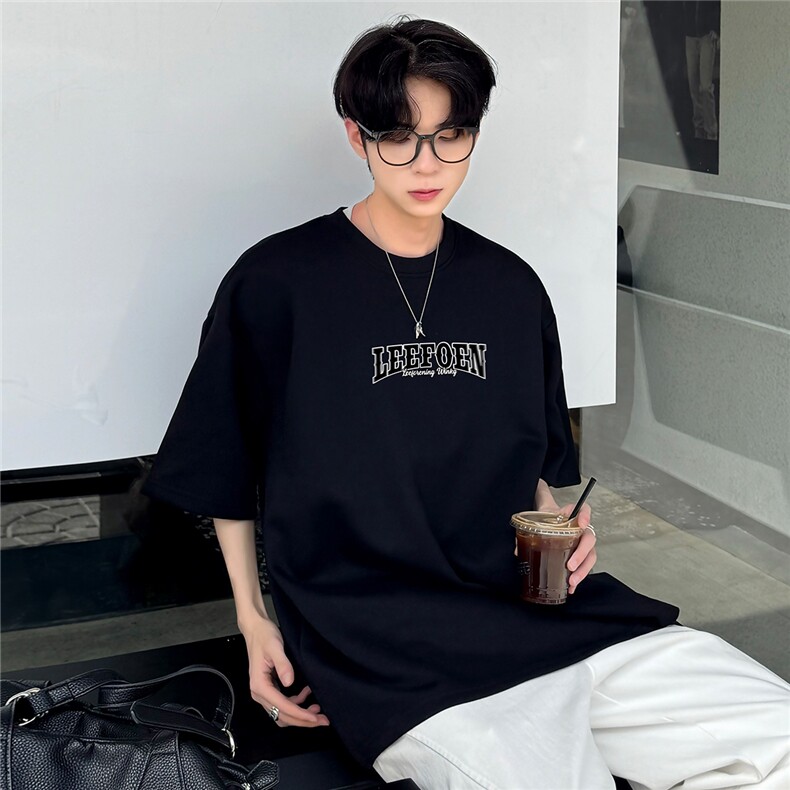 圆领夏季透气慵懒休闲高级日系重磅男女同款T恤短袖t192-P20，男装T恤，电商C307