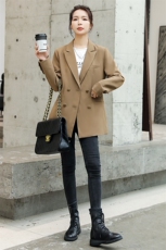 小众设计感西装外套女春秋天高级感休闲气质女神范西服潮牌双排扣，女装西装，韩蔻秀