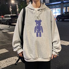 WY2242-P35 纯棉连帽卫衣男大码运动帽衫宽松薄外套男图片