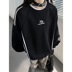 秋装新品美式三条杆织带重磅情侣卫衣外套上衣男G1090P48，男装卫衣，电商A339