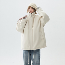 抽绳立领呢子羊羔绒内胆棉衣宽松加厚保暖抗寒棉服A170-N65-P125，男装棉衣，电商A170