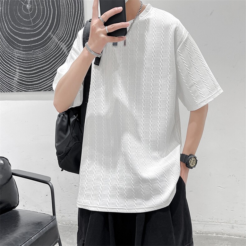 2022  夏季新款压花休闲宽松男短袖 A161-TH03-P35图片