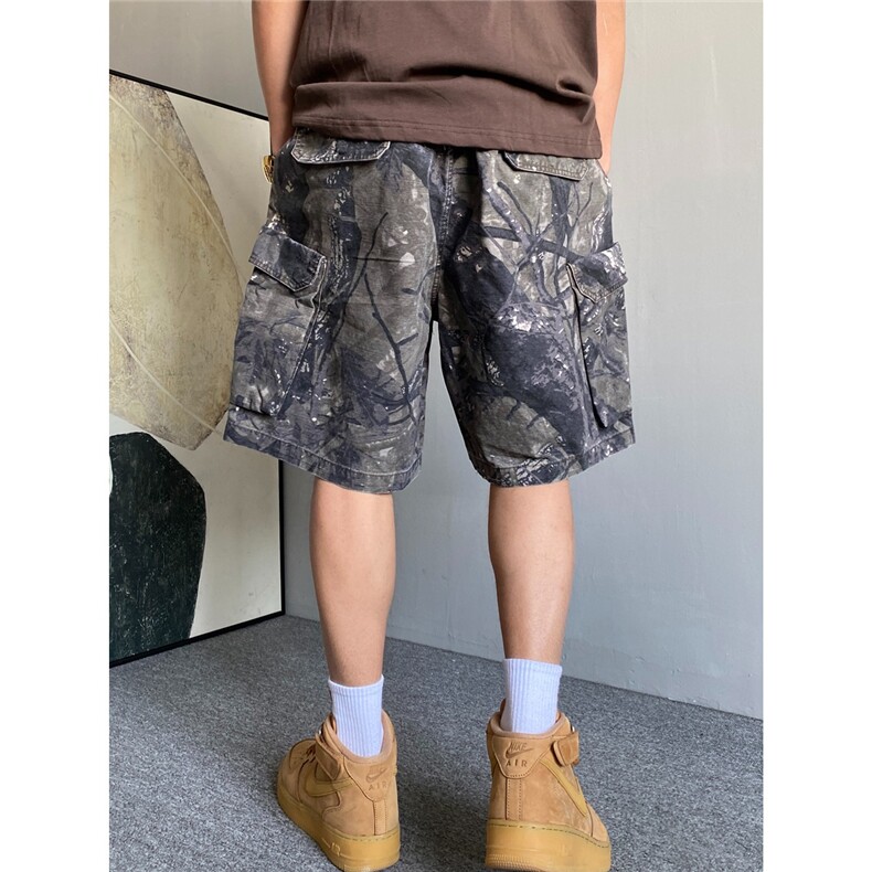 夏季美式休闲痞帅高端重磅迷彩工装短裤男宽松纯棉大码五分裤子潮,男装牛仔裤,星座506A