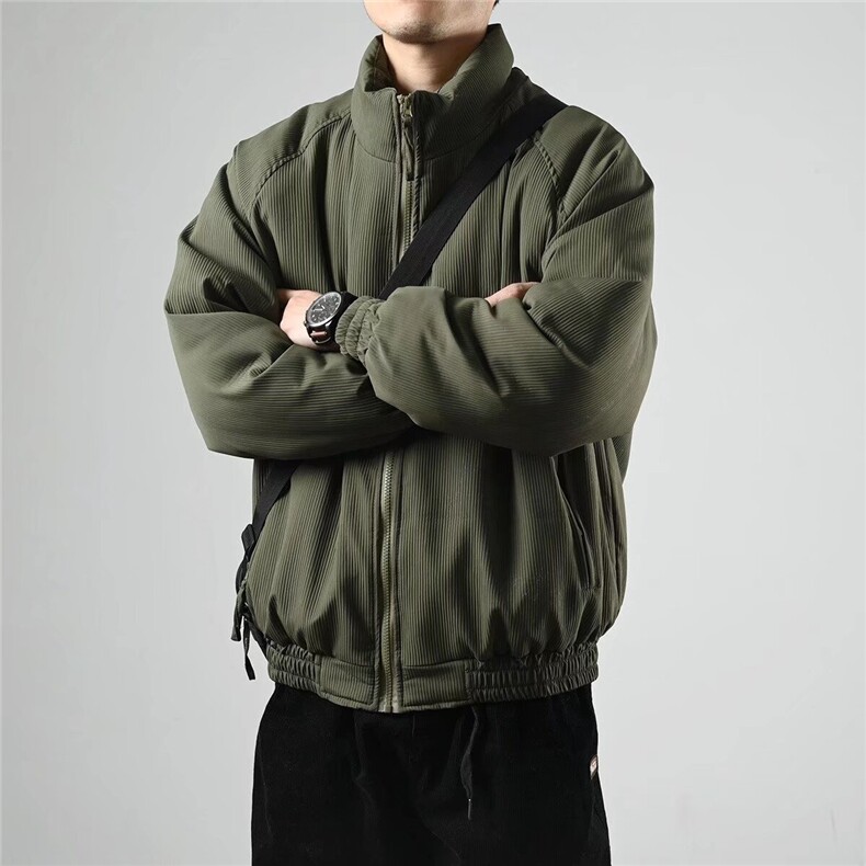 日系立领棉衣男士美式冬季新款加厚外套潮牌工装棉服DT03 P75图片