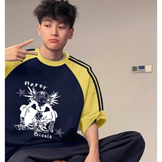 黄袖拼藏青