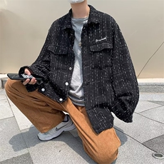 小香风外套男春季日系复古潮牌字母刺绣上衣外套MJ121P55，男装夹克，星座1116-2