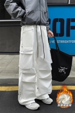 防水工装拖地裤保暖银狐绒男美式中性伞兵裤K1302J加绒-特P50控98，男装棉衣，电商A001