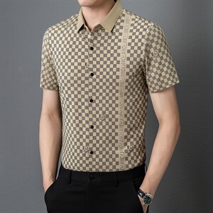 夏季男士短袖衬衫2023新款休闲商务衬衣男装上衣 ZL1269-P70图片