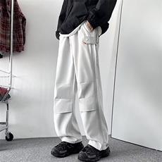休闲裤男侧边开衩拉链春季2024新款ins长裤K4948-常规P45加绒50，男装休闲裤，星座412-2