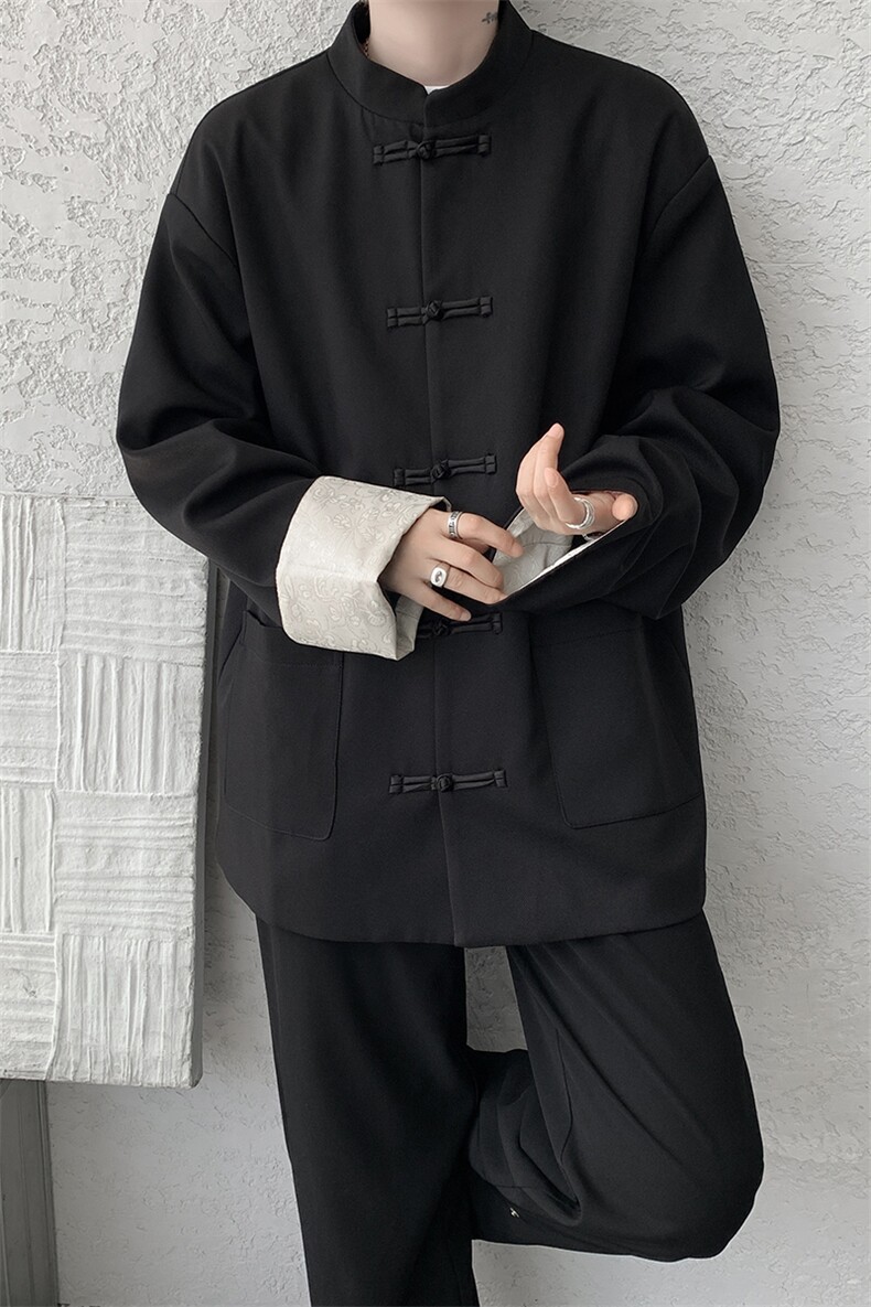 高品质新中式加厚外套褂子男风情侣外套JK1330P128,女装短外套,电商D206-1