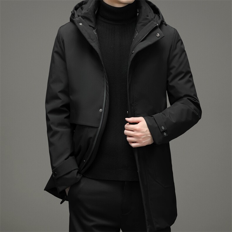 2023冬季脱卸内胆羽绒服男款中年装加厚保暖纯色外套XXH9903-P310图片