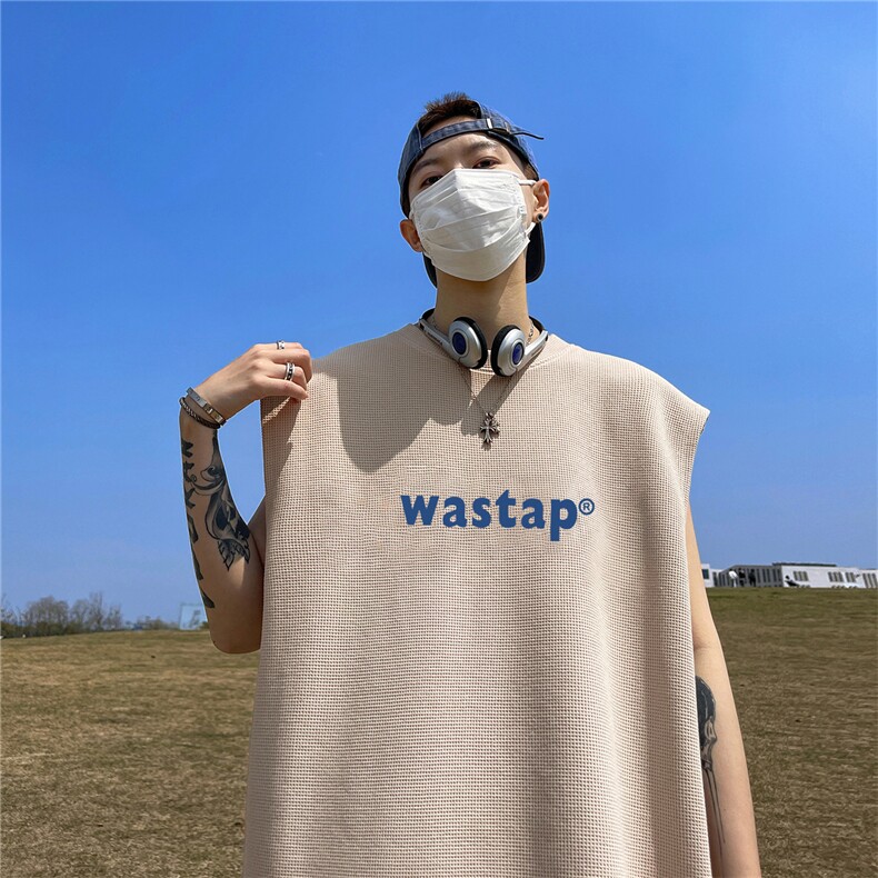 华夫格背心直播高品质重磅220克wastp印花HB709-P25控38,男装背心/马甲,星座508（原C305）