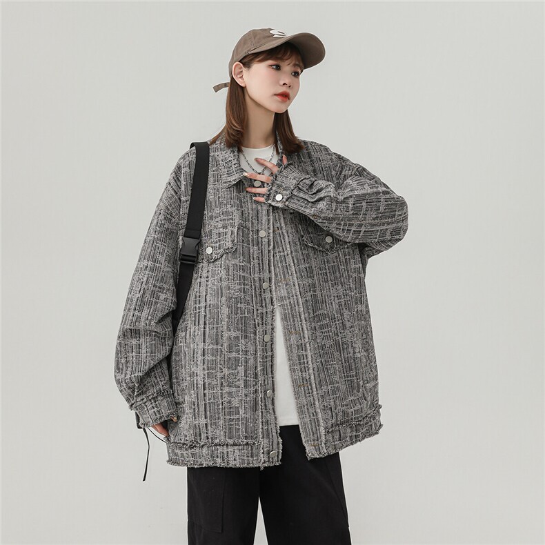 中性风牛仔夹克外套 JK9004-P88128，85%棉15%聚酯纤维现货图片