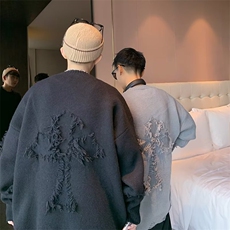 破洞百搭男美式日系复古百搭毛衣针织衫M9970P42，男装针织衫/毛衣，星座1116-2