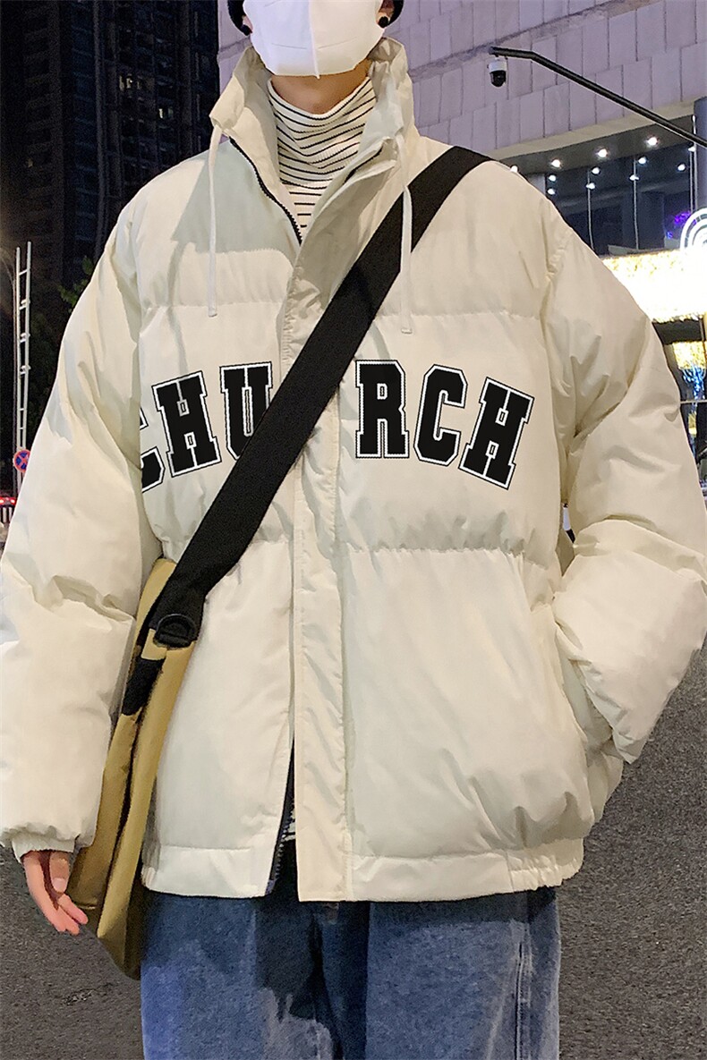 港风夜景字母印花时尚面包服白鸭绒羽绒服A247-YR213P195控258,男装羽绒服,电商A247