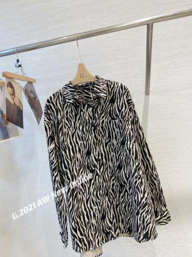 秋季新款现货斑马纹衬衫2色，女装衬衫，G