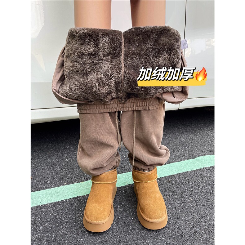 A165-K8535-P60控78~欧棉绒羊羔绒卫裤加厚休闲裤雪尼尔灯芯绒裤,男装休闲裤,电商A165