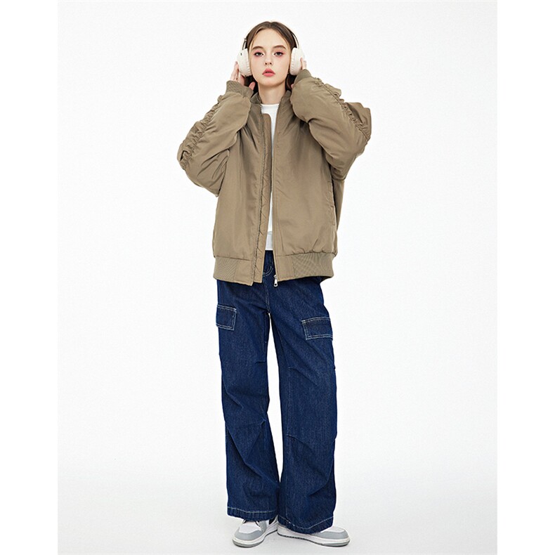 现货3色欧美街头酷炫棒球服飞行服夹克棉服外套,男装夹克,电商A105