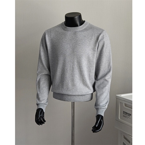 盗图假模老钱风圆领针织衫男士纯色打底衫830/P35特控69图片