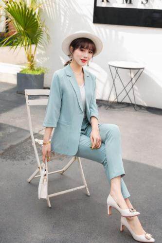 时尚修身显瘦套装，女装职业装，千利红