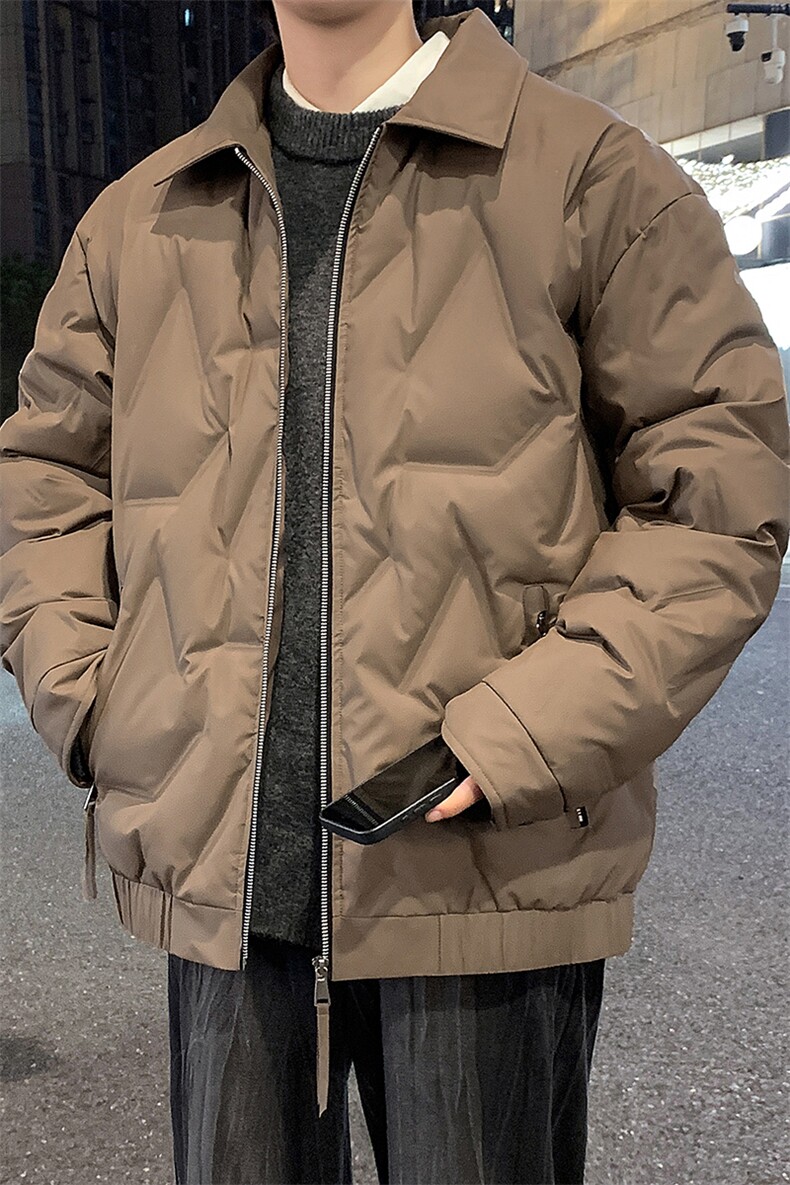 新款有报告冬季轻薄菱形格羽绒服潮外套新标90绒YR25335,男装羽绒服,星座301B-2（原A443-1）