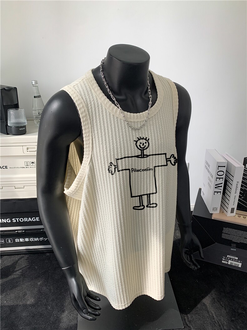XZ809A/BXXX27/P25/控38肌理感美式印花背心T恤,男装背心/马甲,星座809A(原222-1)