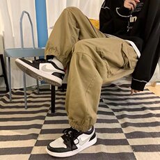 机能工装裤男ins港风潮牌束脚休闲长裤纯棉A528P38，男装休闲裤，星座1116-2