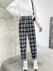格子裤图片