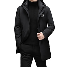 中青年棉衣男冬装中长款脱卸帽外套羽绒棉服爸爸装DFLDY1015-P320，男装羽绒服，电商B212（原钱塘6029）