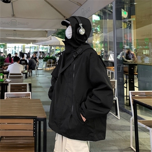 秋装新款现货港风防水多拉链冲锋衣男潮流夹克个性外套A113-2 P53图片