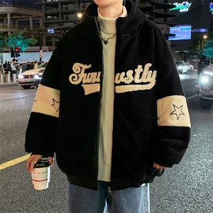 冬款加绒加厚棉衣羊羔绒潮流外套青少年ins男装MY108P110控价158图片