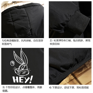 MY16179-P100 加厚加绒连帽棉衣男大码棉服男面包服男 砖墙挂拍图片