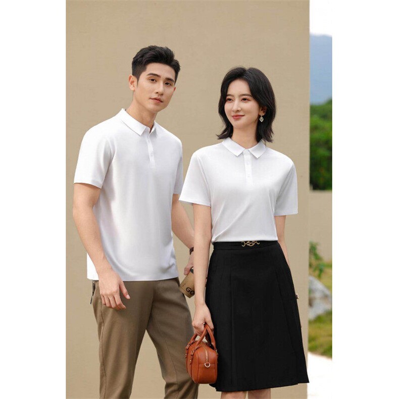 2025春夏高级感冰丝无痕POLO衫S-6XL男女工作服LOGO定制L99201P38,男装Polo衫,星座1602B（原101B-1）