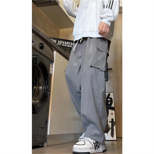 美式工装裤子男秋季新款宽松直筒多口袋阔腿裤休闲裤D507/P60,男装休闲裤,星座206（原A221）
