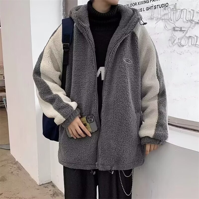 羊毛羔外套男生秋冬季潮牌韩版宽松羊羔毛棉服潮流百搭W25/P48,男装棉衣,星座506
