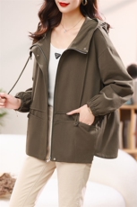 2023春装新款韩版宽松连帽气质休闲简约上衣，女装短外套，丽影随形
