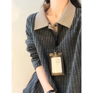 [003]千鸟格polo衫卫衣男款秋冬鱼骨条纹长袖t恤A079-3340-P32图片